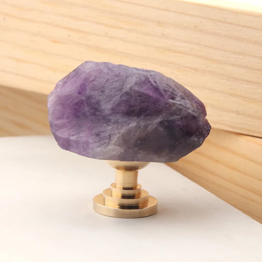 Creativo irregolare nordico luce di lusso ametista minerale ottone piccola maniglia cassetto armadio parete panno porta dell'armadio maniglia decorativa