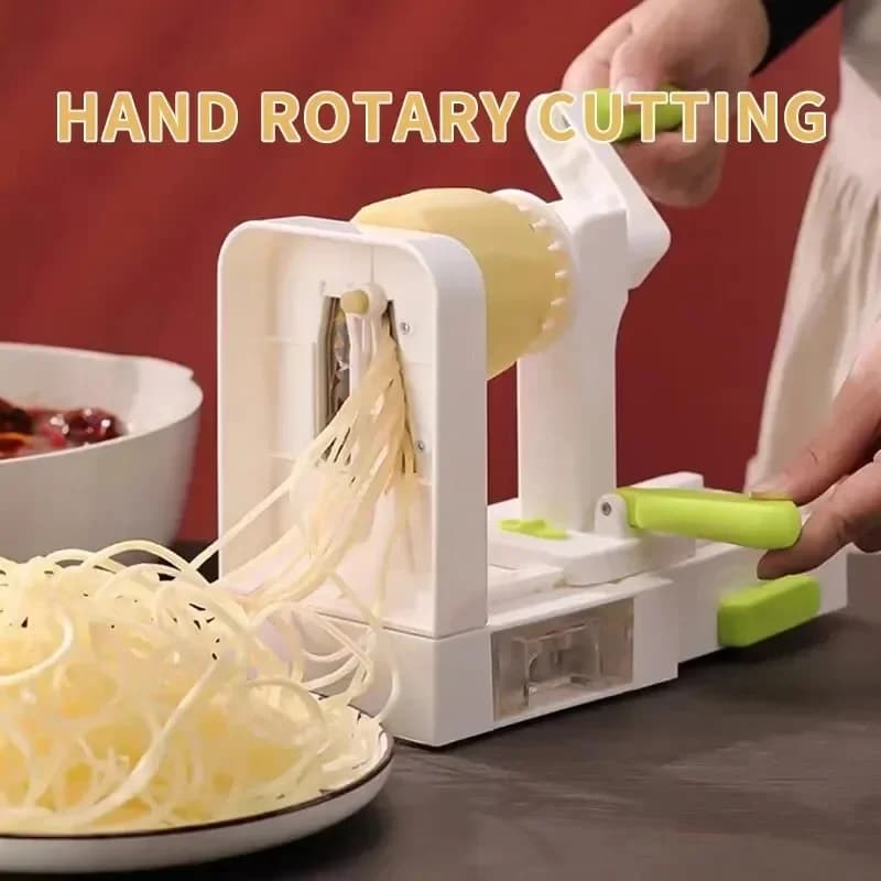 Affettaverdure a Spirale a 5 Lame, Macchina per Spaghetti di Zucchine, Miglior Affettatore a Spirale per Verdure, Tagliaverdure per Patatine Fritte Ricurve, Macchina per Pasta e Spaghetti
