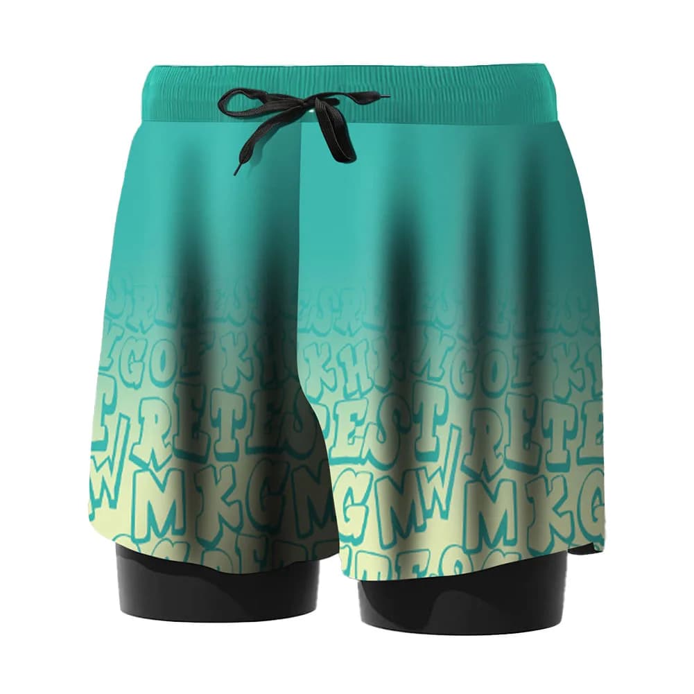 Beach Vacation Men Swimming Shorts Summer Beach Shorts Men Double Layer Print 5 Spandex Material Casual Beach Outfit