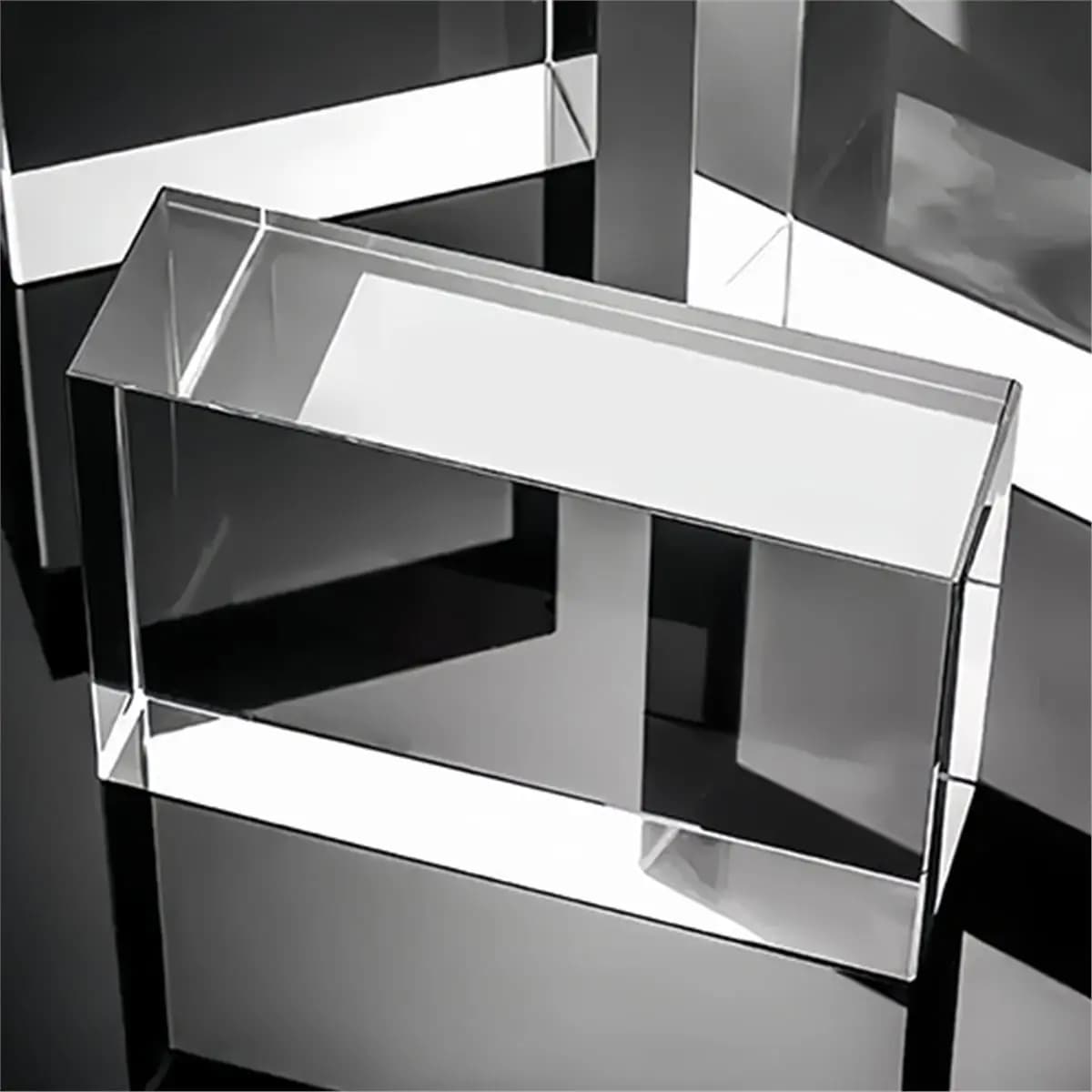 Cubo di Cristallo Trasparente HITL 10x7x3cm per Incisione Laser 3D, Cristallo Rettangolare a Colonna