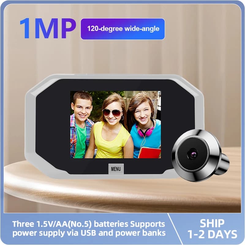 Danmini 1MP 3,5 pollici Cat Eye Radar wireless Campanello Porta Peepholes Telecamera PIR Rilevazione movimento Visione notturna