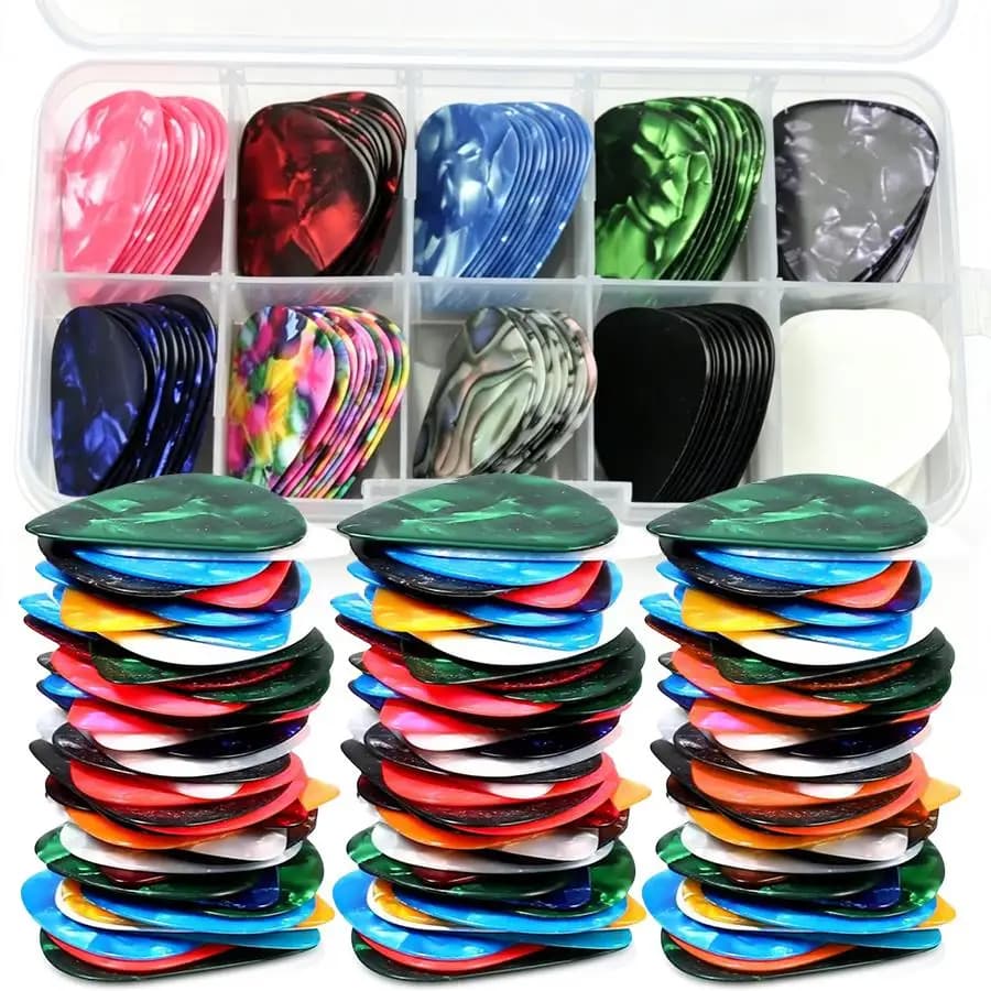 20/30/50pcs Celluloid Guitar Picks, Vibrant Instrument Plectrums, Versatile Playing Accessory for Bass Guitars, Music Player XJM