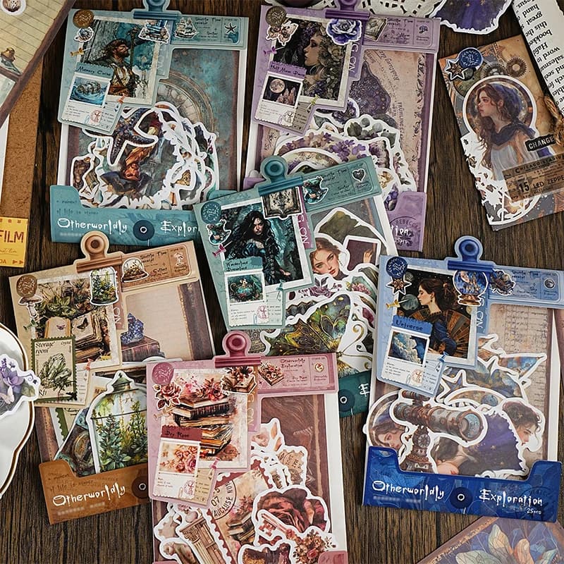 Retro Floral Animal & Figure Sticker Pack, Decor Stickers for Phone Case, Water Cup, Storage Box, Luggage & Photo Frame