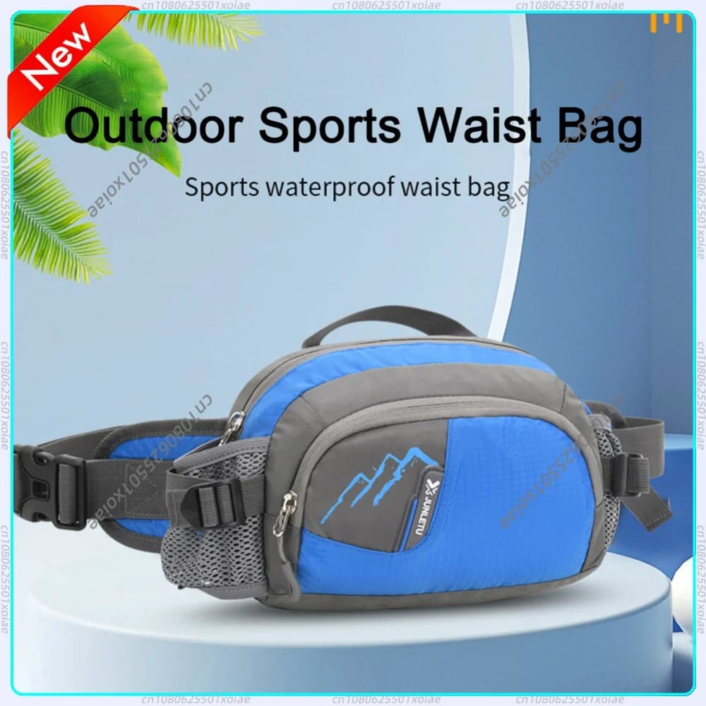 Fanny Pack Nylon Bum Bag with Bottle Holder Sling Waist Pack Waterproof for Cycling for Running Hiking for Hydration for Jogging