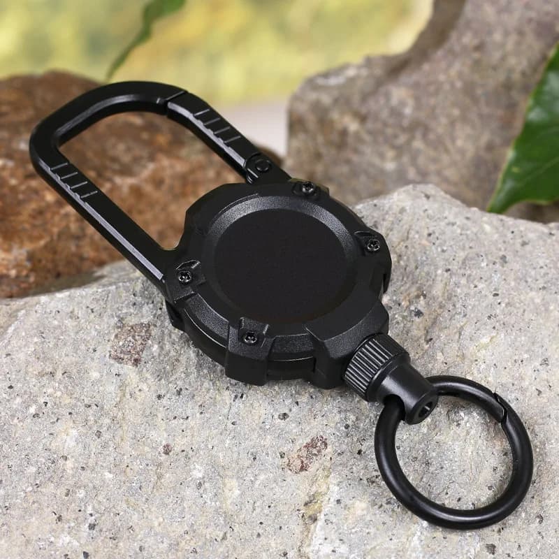 1 pcs metal anti-theft easy to pull buckle rope keychain sports retractable keychain Anti lost Pass ID card external tool