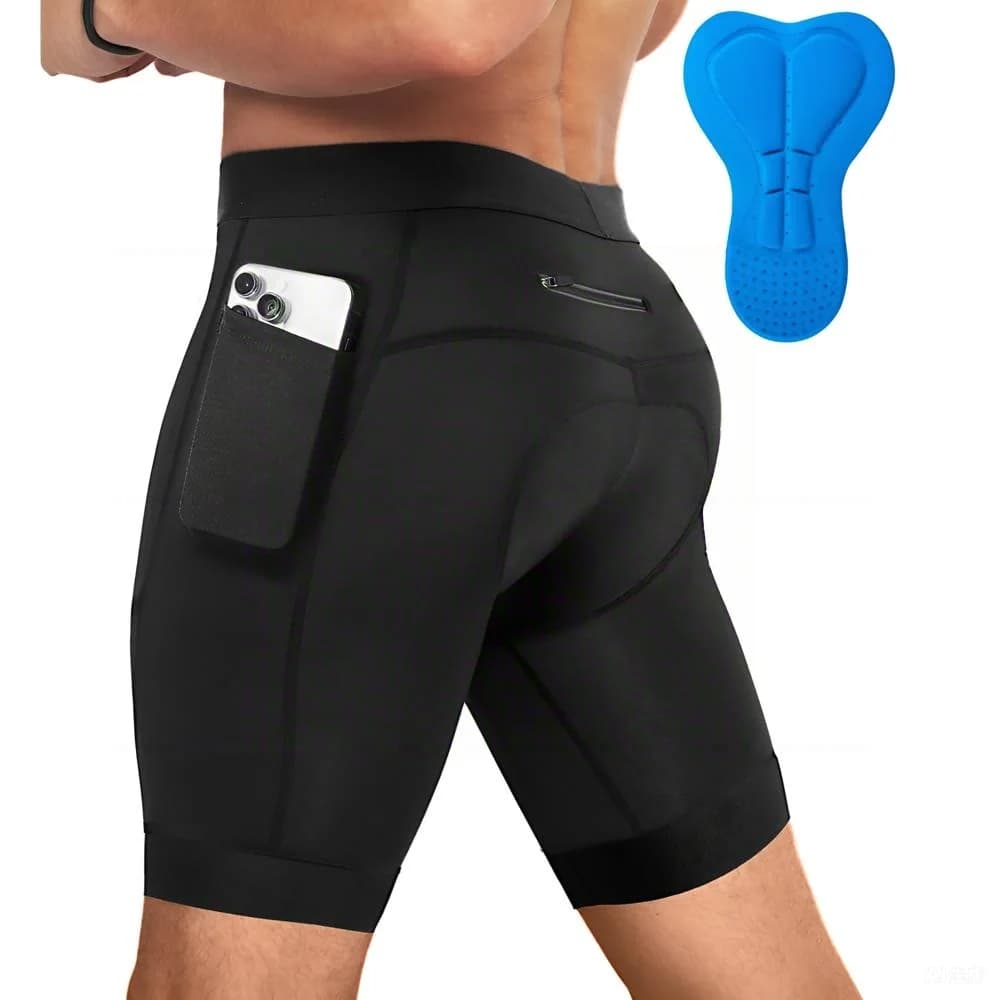 Men's performing cycling shorts with 3D padding, road and mountain bike shorts breathable with 3 pockets