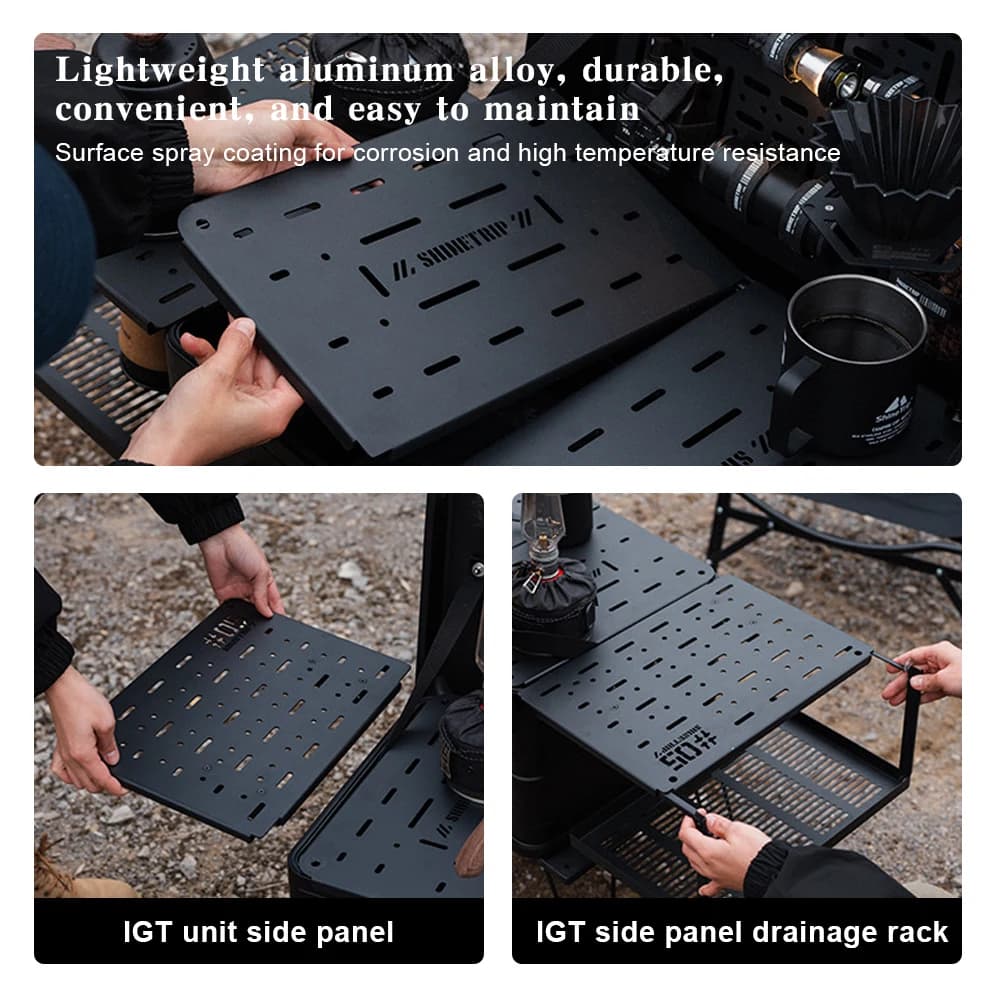 Multifunctional camping table with outdoor storage box, light, durable, for camping and hiking