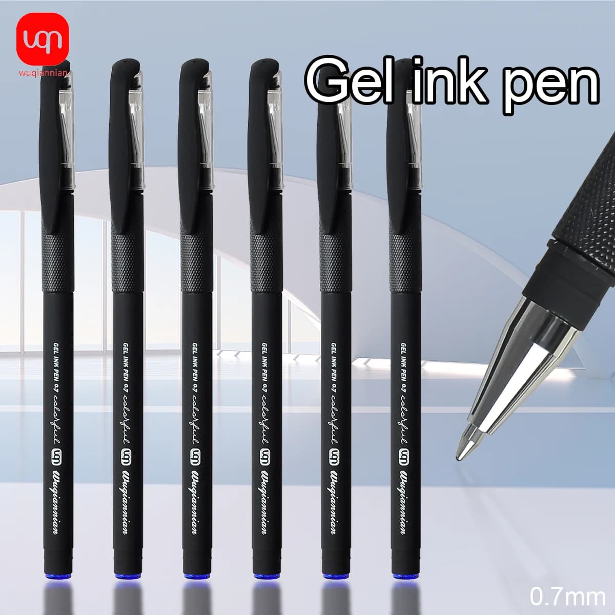 WQN 3/6/12 Penna a sfera nera da 0,7 mm Portapenne in plastica Tocco confortevole Scrittura liscia Penna per esame di inchiostro nero