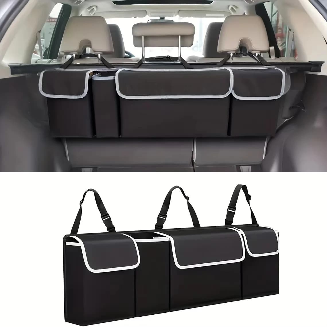 Oxford Fabric Versatile Storage Bag for Car Luggage, Hanger Organizer on Back Seat Back for Interior Car
