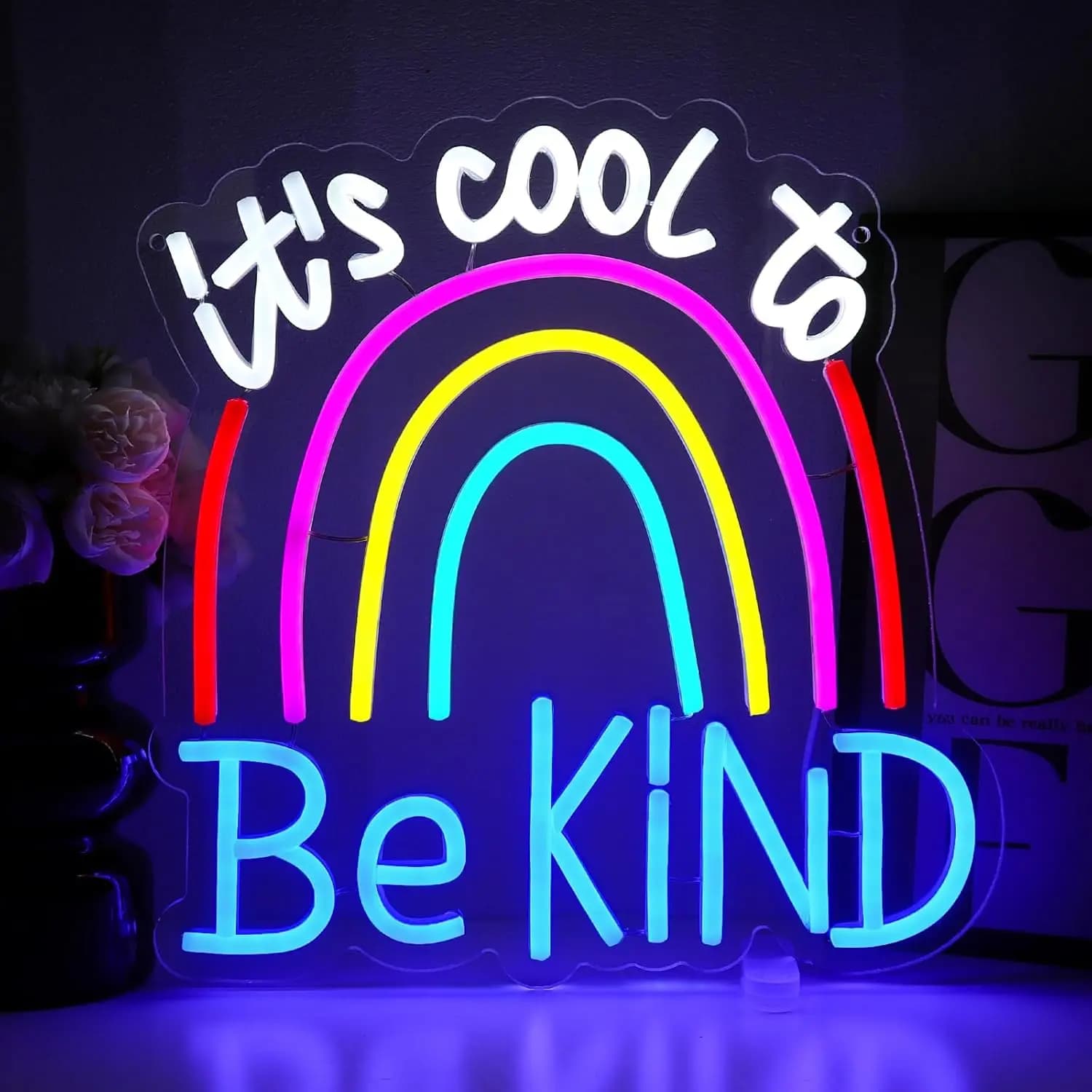 Insegna al Neon 'È Fantastico Essere Gentili' con USB, Luce LED Arcobaleno per Aula, Bar, Sala Giochi, Camera da Letto, Decorazione, Regalo, Luce da Parete Artistica