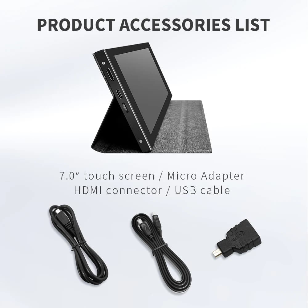 Pannello touch screen LCD da 7 pollici IPS 1024x600 full HD HDMI monitor da gioco Monitor PC Interfaccia mini HDMI/TYPE-C Raspberry Pi