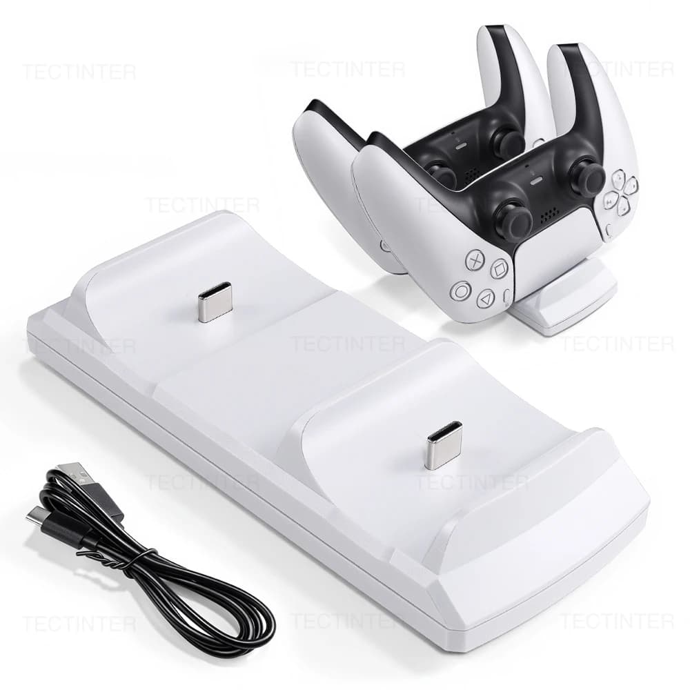Supporto di ricarica per controller wireless PS5 con doppia stazione di ricarica rapida Type-C per gamepad Playstation 5 e accessori da gioco