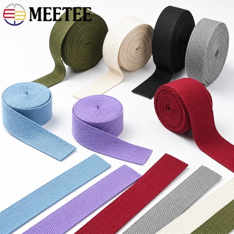 10M 32mmx42m Cotton Webbing Strap 1.5mm Thick Ribbon Tape for Bags Garment Dog Collar Belt DIY Sewing Craft Handmade Supplies