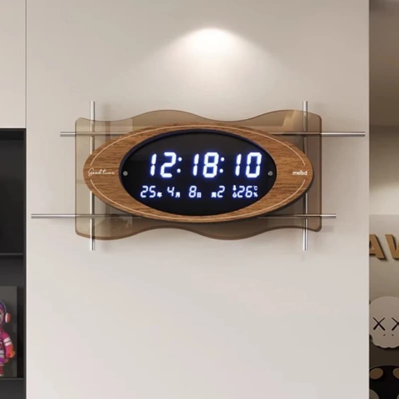 2025 Nuovo modello Orologio da parete per soggiorno Ristorante Calendario perpetuo Orologio elettronico Display Orologio digitale Decorazione domestica da parete