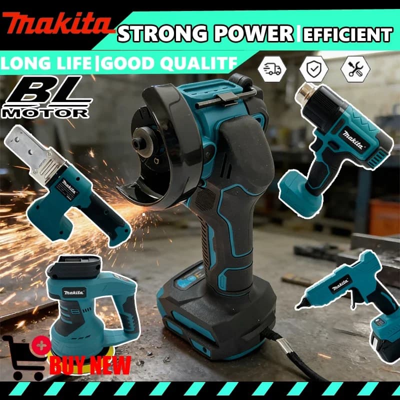 Utensili Portatili Senza Fili Makita di Vari Modelli con Display Digitale, Riscaldamento Elettrico, Pistole Termiche, Seghe a Sciabola Elettriche