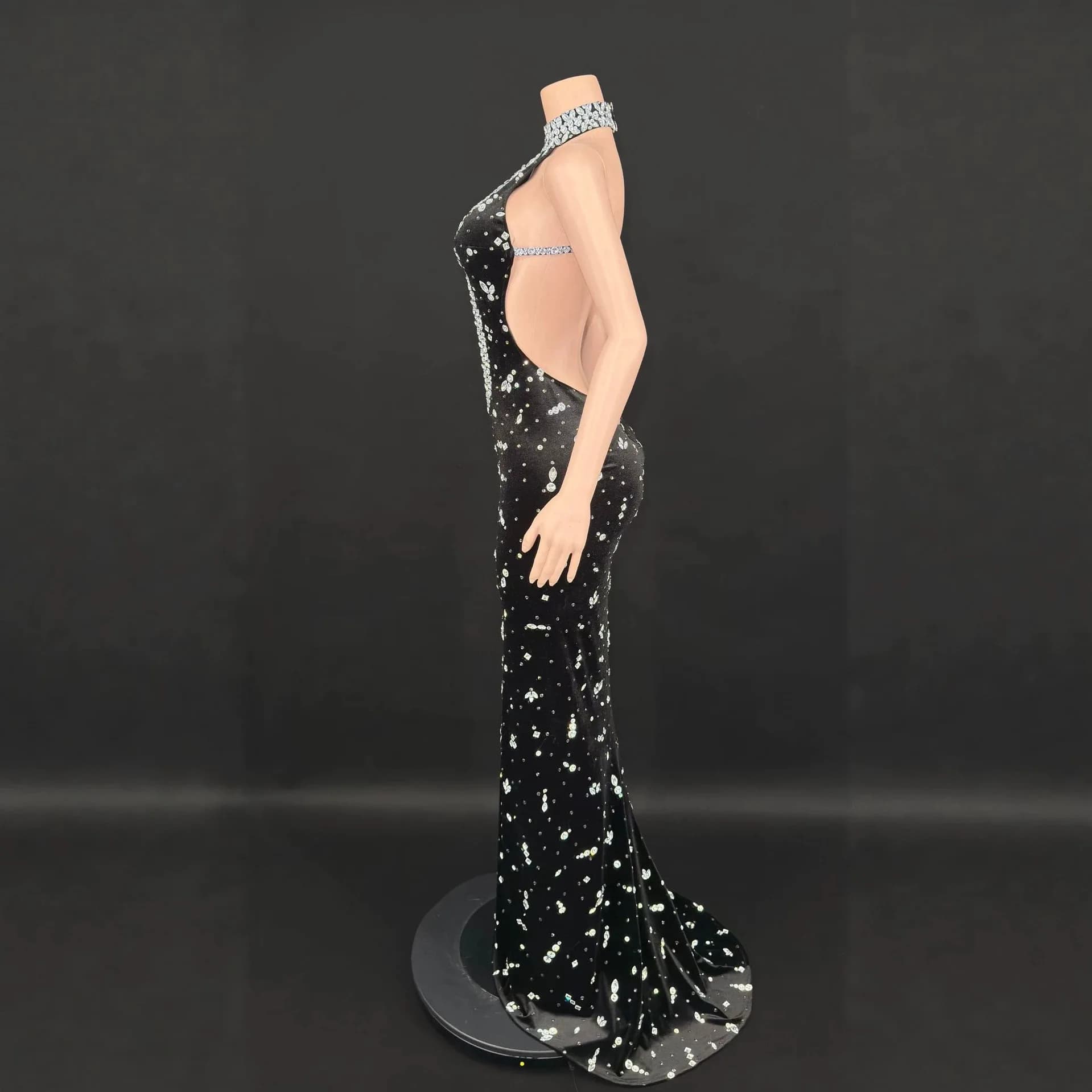 Celebrity style hollow sexy dress sexy dress cross-border European and American style dress mopping