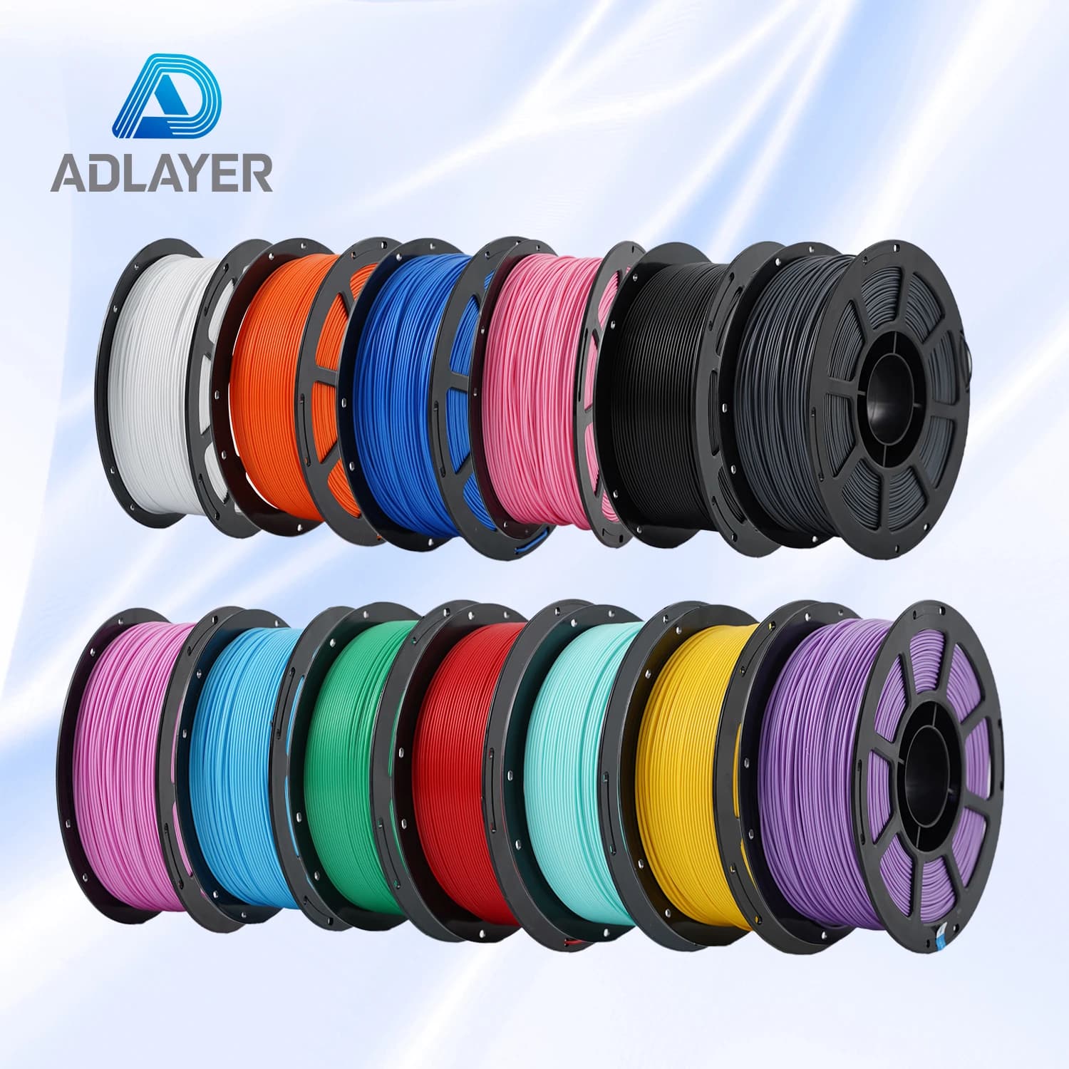 ADLAYER PLA 3D Printer Filament PLA Filament 1.75mm, Neatly Wound 3D Printing Filament 1.75mm, Dimensional Accuracy +/- 0.02 mm, Fit Most FDM 3D Printers, 1kg Spool (2.2lbs)