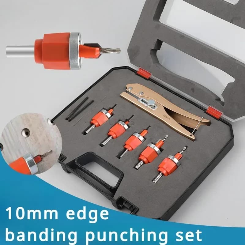 10mm edge punching pliers and drill bits set for pvc card pliers carpentry nail masking tool with 8mm stem