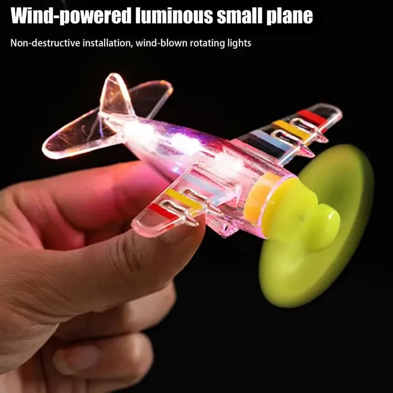 Bike handlebar, air, wind power, 3 color LED light, waterproof decorative ornament for propeller, toy for cycling interest