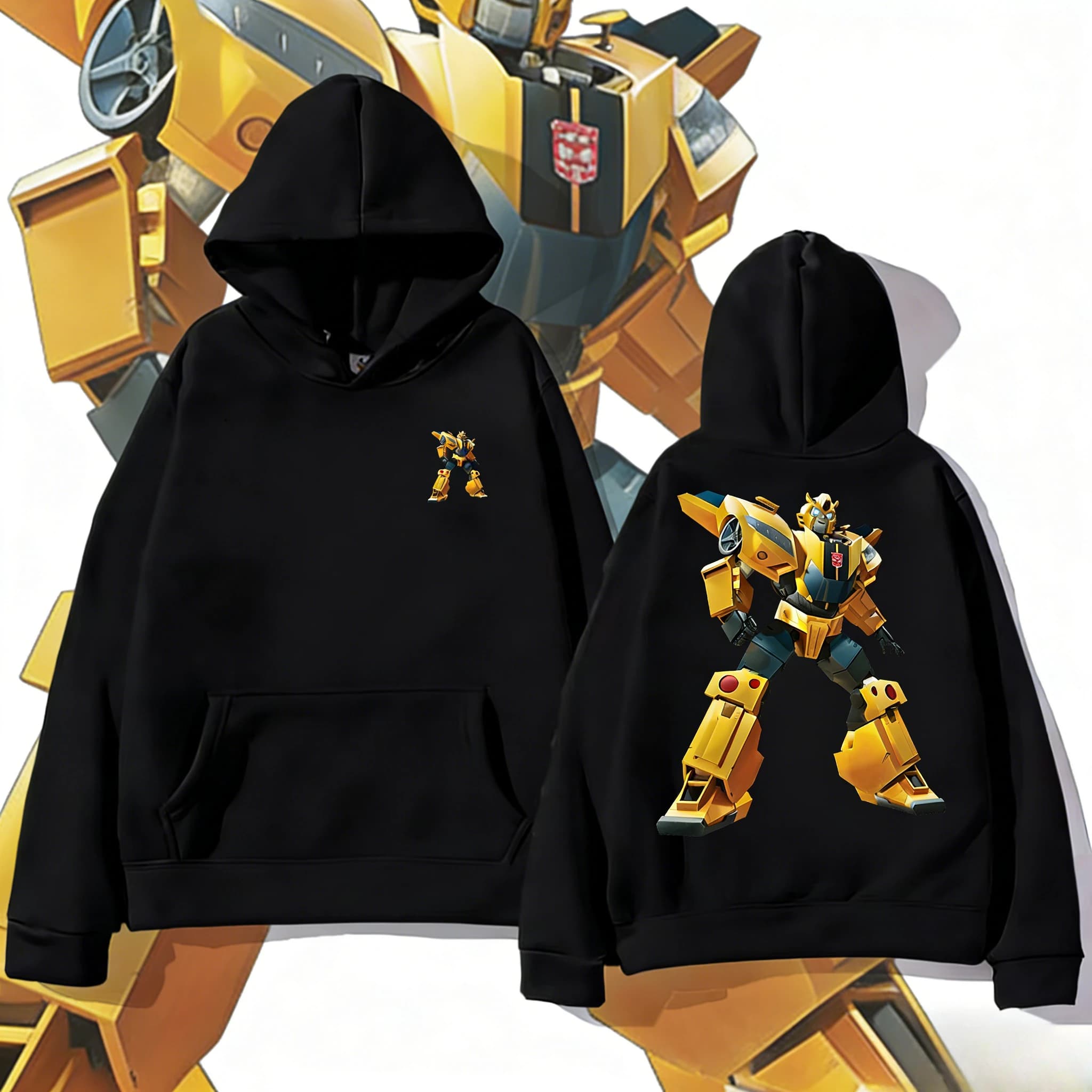2025-26 Autunno/Inverno Transformers Autobots Grafica 100% cotone Stampa Hasbro Marca Felpa con cappuccio unisex per bambini Casual traspirante Y2k.