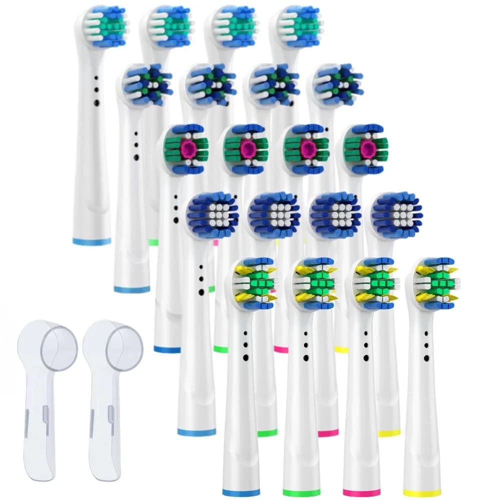 4 pcs charger for Oral B electric toothbrush head, daily sensitive wire, cross brush nozzles for deep cleaning + 2 toilet plugs