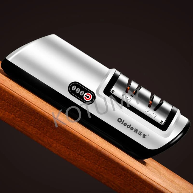 Electric Sharpener USB Charging Machine Automatic Knife Grinder Double March Kitchen Tools Stone for Kitchen Knives Scissors