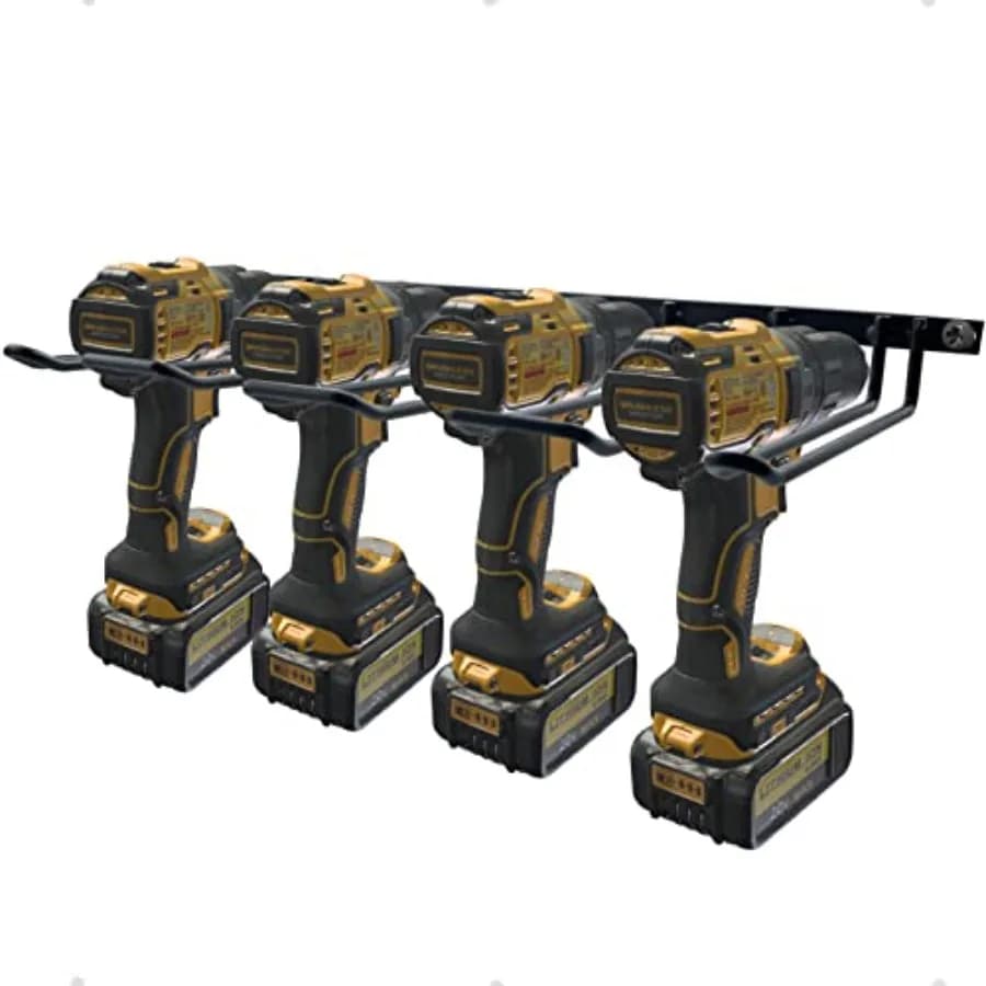 Drill Holder, Power Tool Organizer, Wall Mount 4 Cordless Metal Shelf Holder, Utility Storage Rack for Dewalt Cordless Tools fo