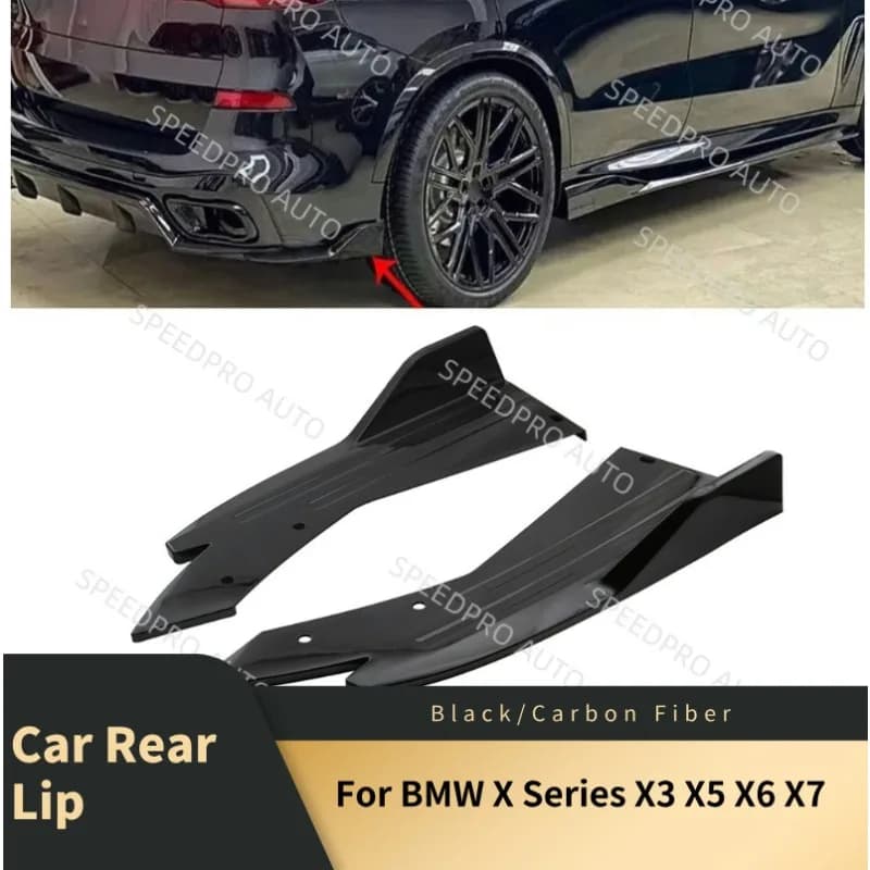 Paraurti posteriore Spoiler Labbra Per X Serie X3 X5 X6 X7 Splitter Diffusore Protezione antigraffio Trim Gonna laterale Estensione Body Kit Nero