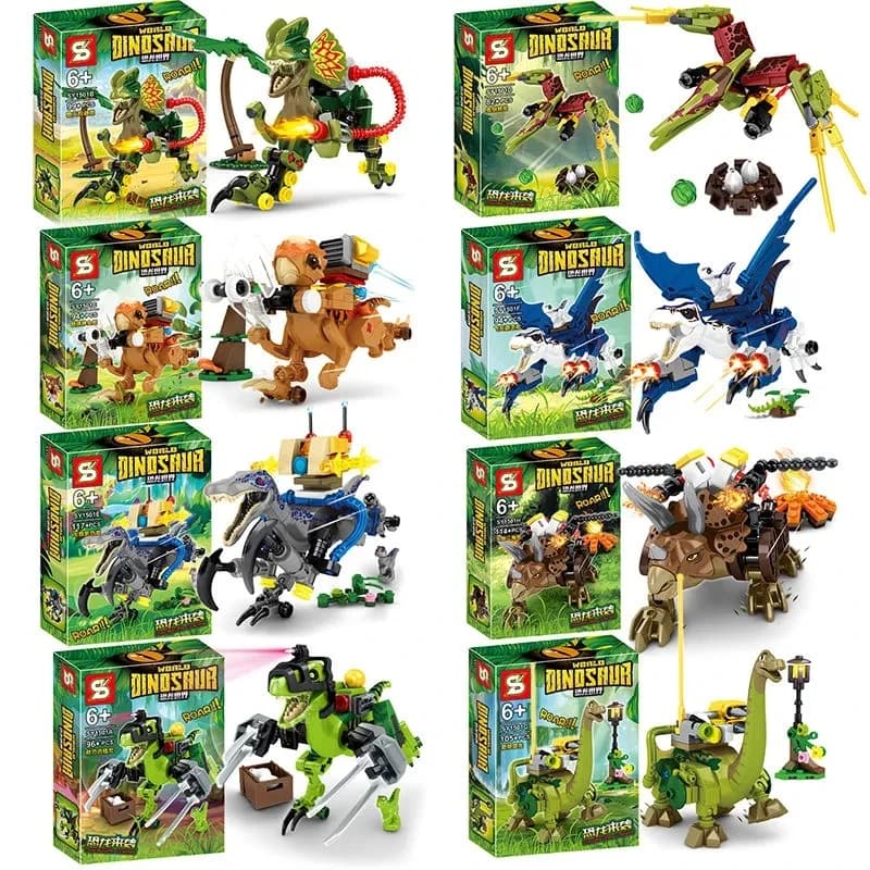 Pianeta medievale Jurassic Age Dinosaur Brick compatibile dinosauro giocattolo per lo sviluppo Building Block Brick Toys Gifts Boy