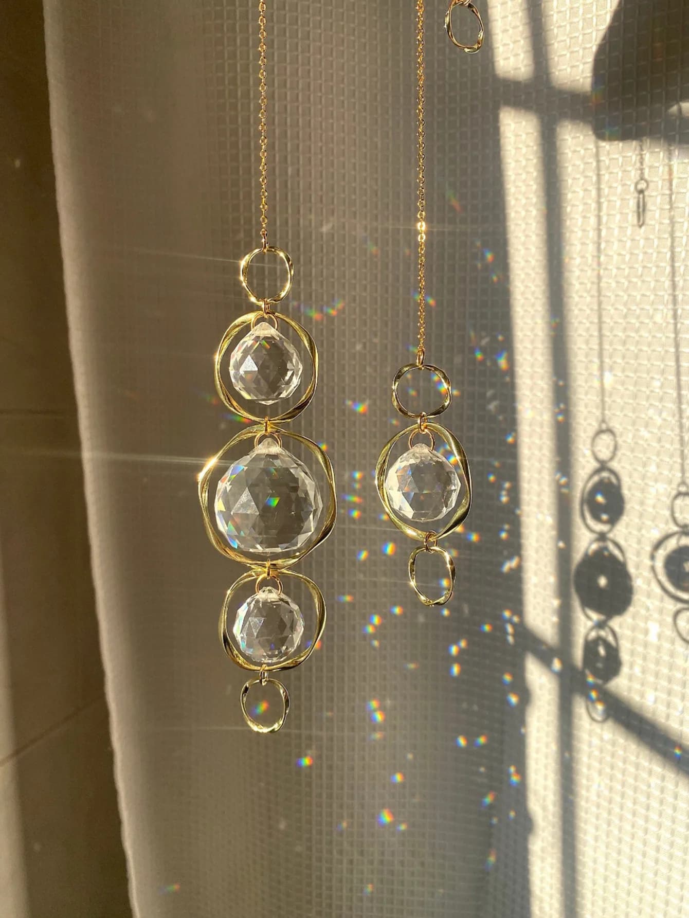 Acchiappasole in cristallo Decorazione da appendere Arcobaleno Creatore di luce Catcher Sfera di cristallo Prisma per giardino Decorazioni per esterni Decorazioni per finestre Regalo