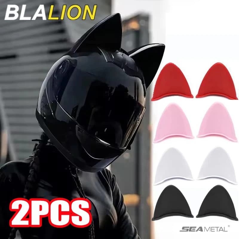 BLALION 2 pezzi casco orecchie di gatto decorazione moto auto elettrica guida styling simpatici orecchie di gatto adesivi arredamento accessori casco