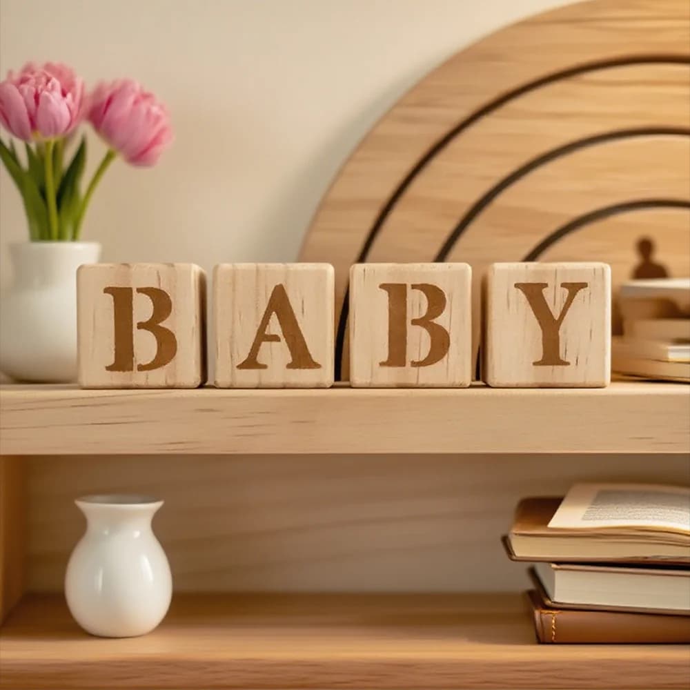 4 pezzi blocchi di lettere in legno compleanno per bambini regalo per baby shower blocchi dell'alfabeto decorazioni per la scuola materna in legno oggetti di scena per foto neonato rivelazione del genere