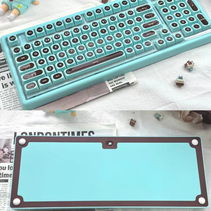 Ainbell Mint Chocolate Base99 Wieless Mechanical Keyboard Tri-Mode Bluetooth Wired Custom Hot-Swap RGB Gaming Keyboard PC Gamer