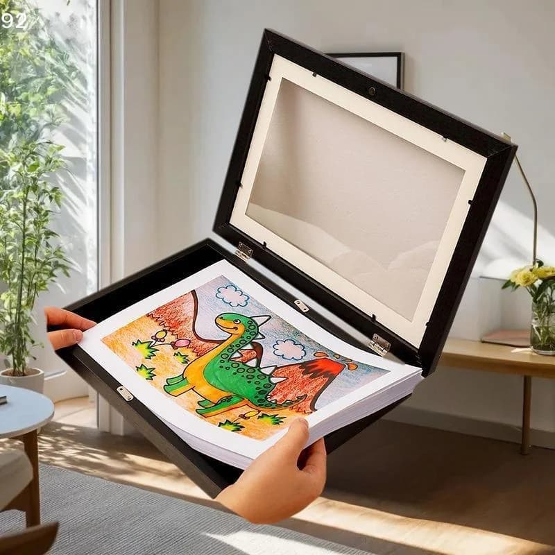 Cornice magnetica A4 per bambini, apertura frontale facile, cornice variabile per disegnare immagini, decorazioni per la casa