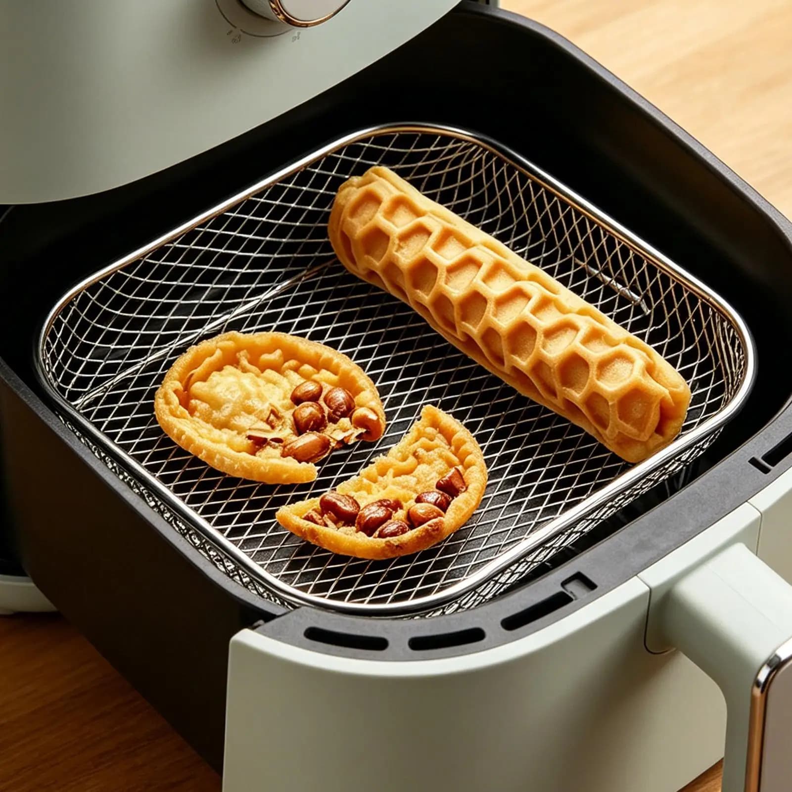 Durable Stackable Air Fryer Rack Non-Stick Stainless Steel Airfryer Tray Grill Basket Kitchen Gadgets