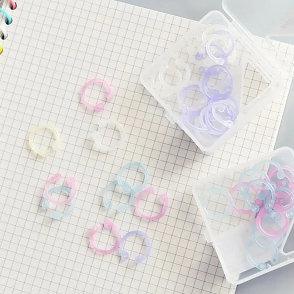 60Pcs Reliable Plastic Binder Rings Smooth Operation Book Circles for Students Teachers Planners Notebooks Paper Organization