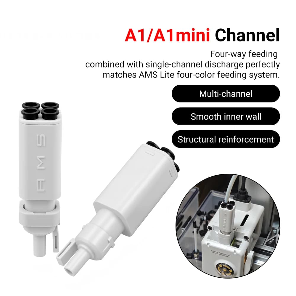 BambooLab A1/ A1 mini AMS Lite Filament Hub Five Way Components Switch Consumables Printing For Lab A1/A1 Mini 3D Printer Parts