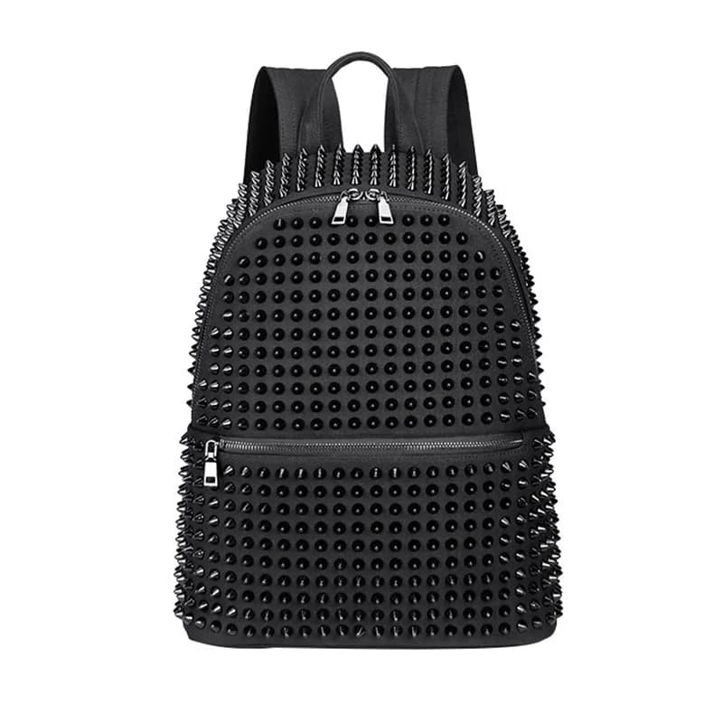 Annmouler 2022 New Design Unisex Backpacks Punk Style Daypack Large Capacity Rivet Laptop Luxury Canvas Rucksack School Bags