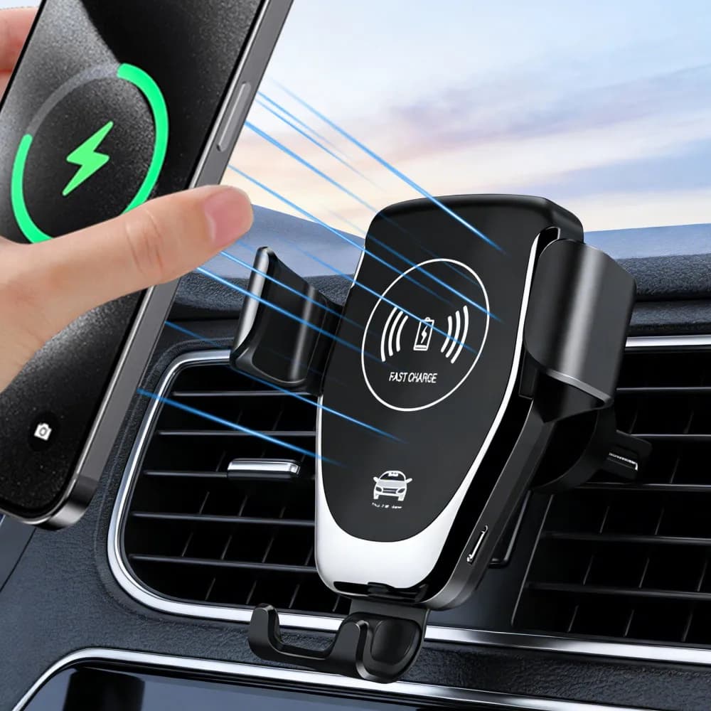 360 ° Roatation Gravity cell phone bracket Wireless car charger Air socket support Phone support for iPhone Samsung Xiaomi Quick charging