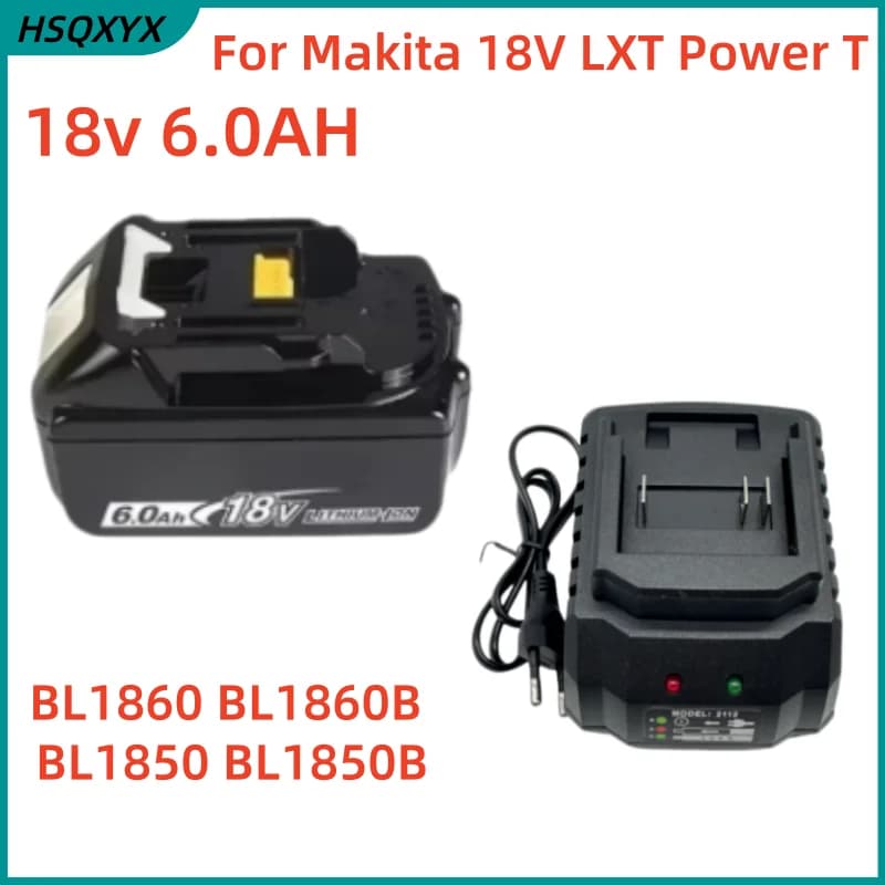 2026 for Makita BL1860 BL1850B BL1850 BL1840 BL1830 Screwdriver Battery & Charger 18v Replacement Power Tool Batteries
