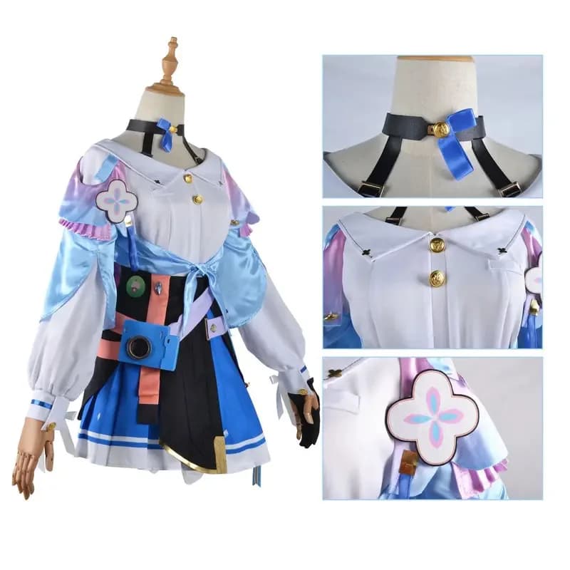 7th Game Honkai Star Rail 7th March Cosplay Pink Wig Uniform Full Set Halloween Party Anime Women Costumex;8'm6,