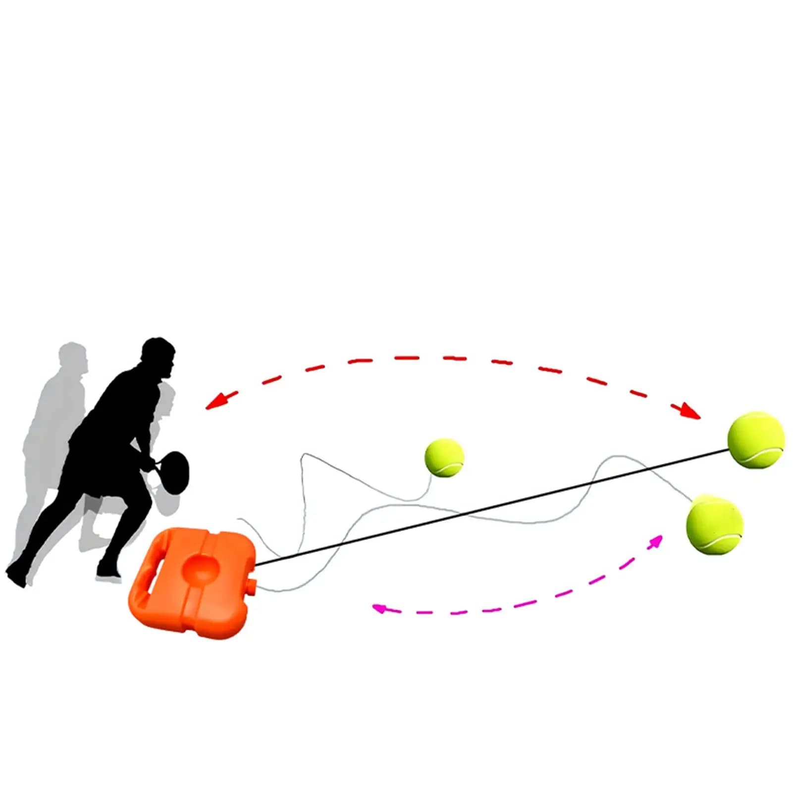Rimbalzatore Professionale per Allenamento Tennis con Corda, Trainer per Swing e Rimbalzo Palla da Tennis per Feedback e Allenamento