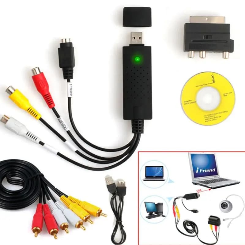 1Set USB2.0 VHS a DVD Converter Kit dispositivo di acquisizione Video per Windows 10