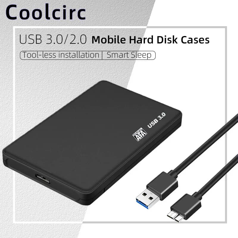 Custodia per disco rigido USB 3.0/2.0 a 2.5 pollici Custodia per disco rigido esterno SATA HDD SSD Scatola per disco rigido esterno ad alta velocità per PC portatile Smartphone