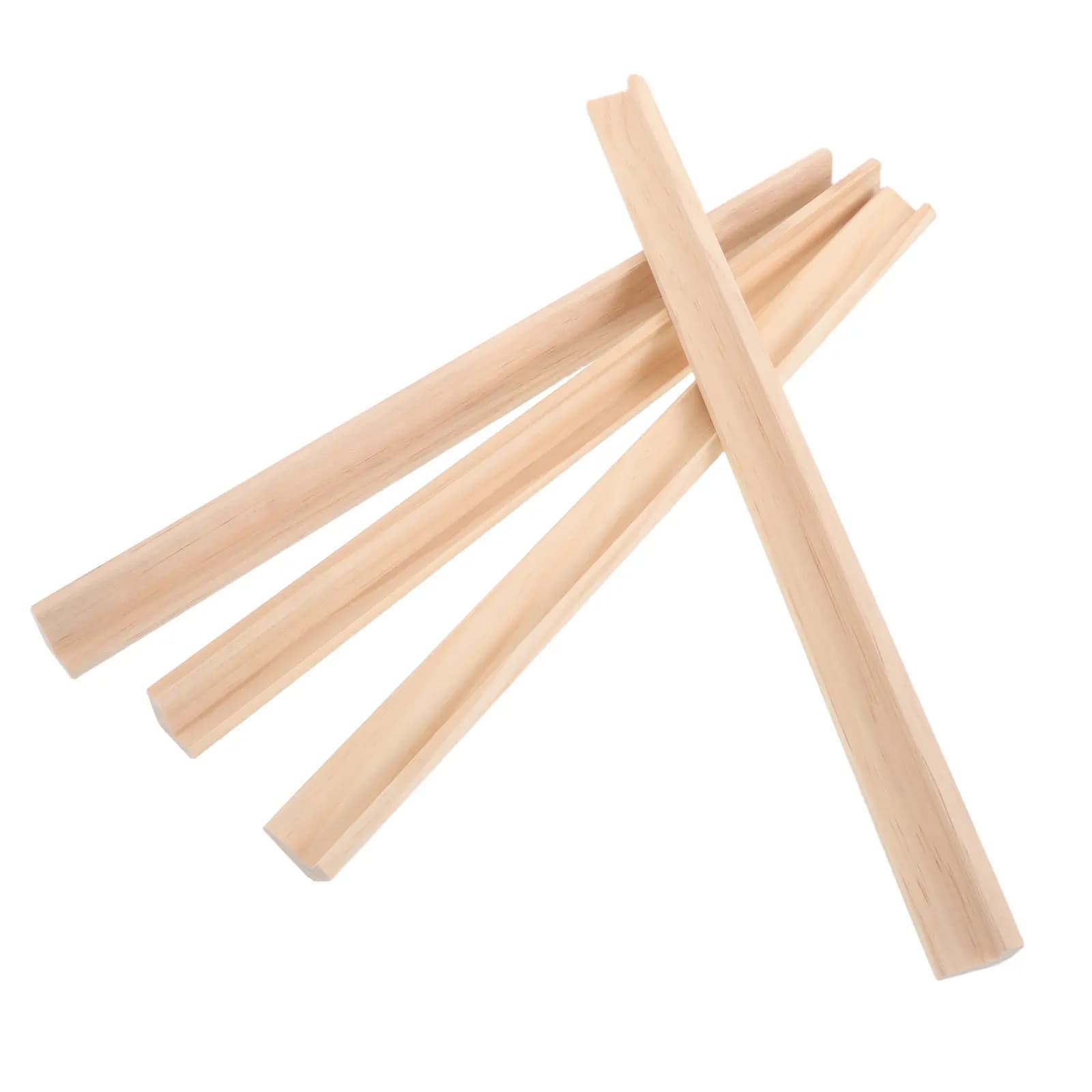 Set di 4 Vassoi in Legno Naturale Non Trattato per Domino, Supporti Versatili per Piastrelle a Fila Singola, Ideali per Domino, Mahjong, Carte con Lettere e Progetti Creativi