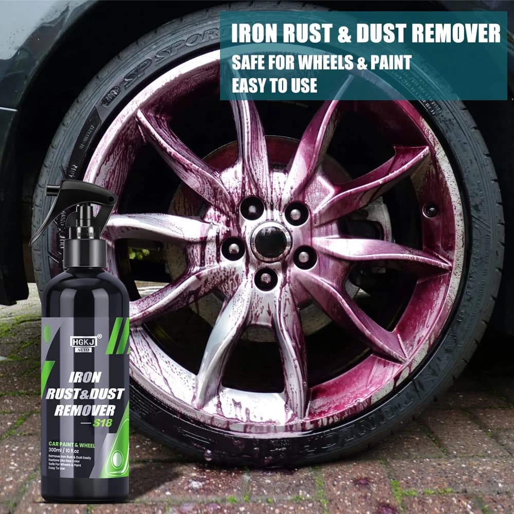 HGKJ Paint for Cars and Wheels Iron Parts Powder Cleaning Super Rugs Dust Removal Device Spray Defender Metal Surface Detergent for Automatic Hoops