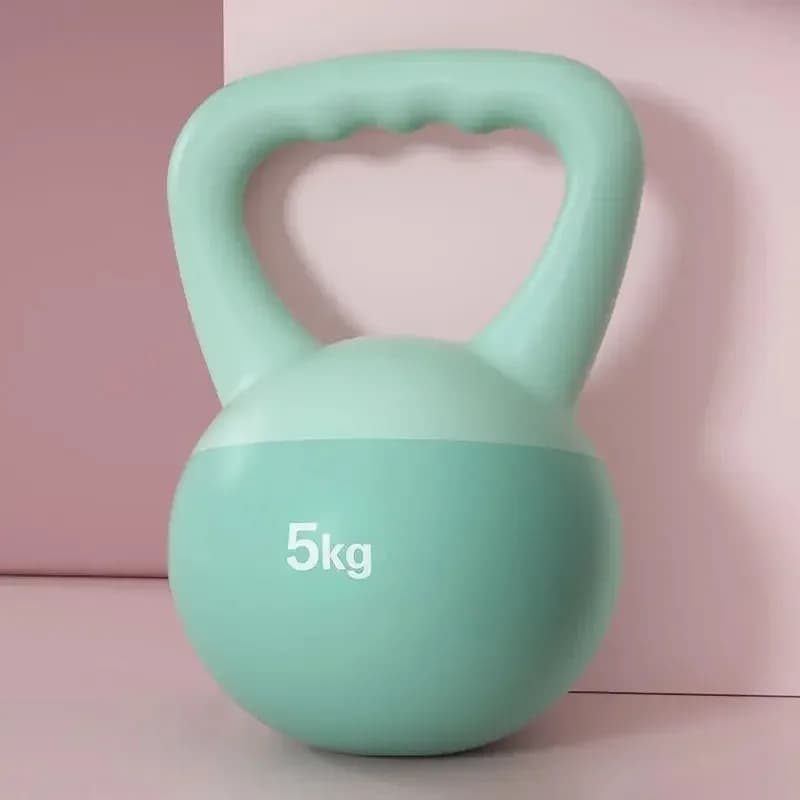Kettlebell weight lifting workout for green colored strength training Bodybuilding Soft PVC Kettlebell