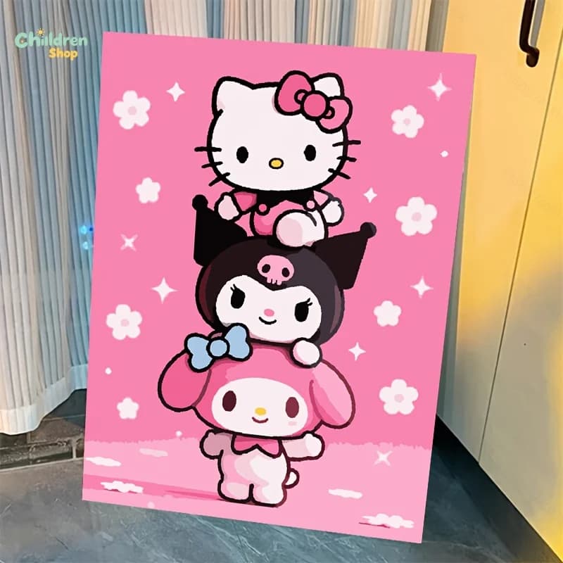 Sanrio Cartoon Pattern 5D DIY Diamond Painting Ornament, Round & Square Diamonds Handicraft Art For Home Wall Decor5D DIY Diam