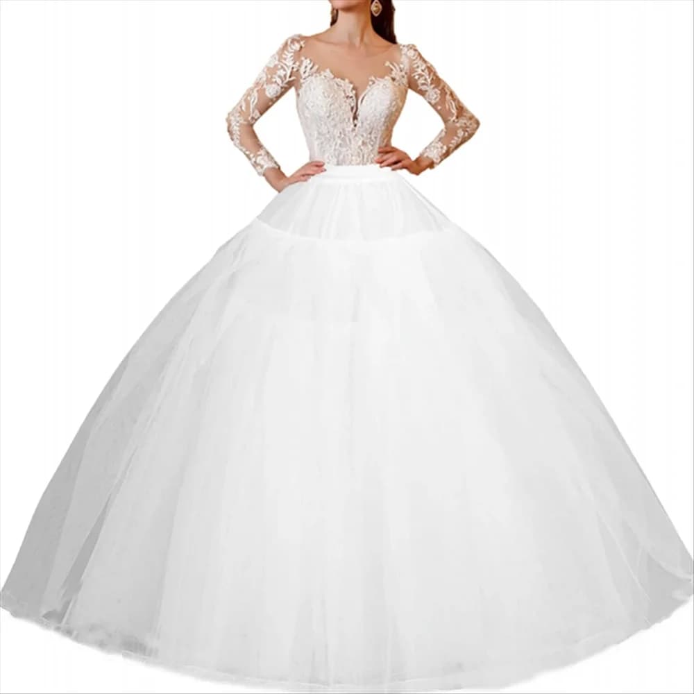 Sottogonna sottoveste senza cerchio in tulle crinolina a 4/6/8 strati per abiti da sposa da sposa