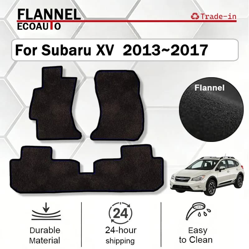 ECOAUTO Flannel For Subaru XV Crosstrek GP 2013~2017 Car Floor Mats Panel Footpads Carpets Cover Foot Pad Sticker Auto Interior